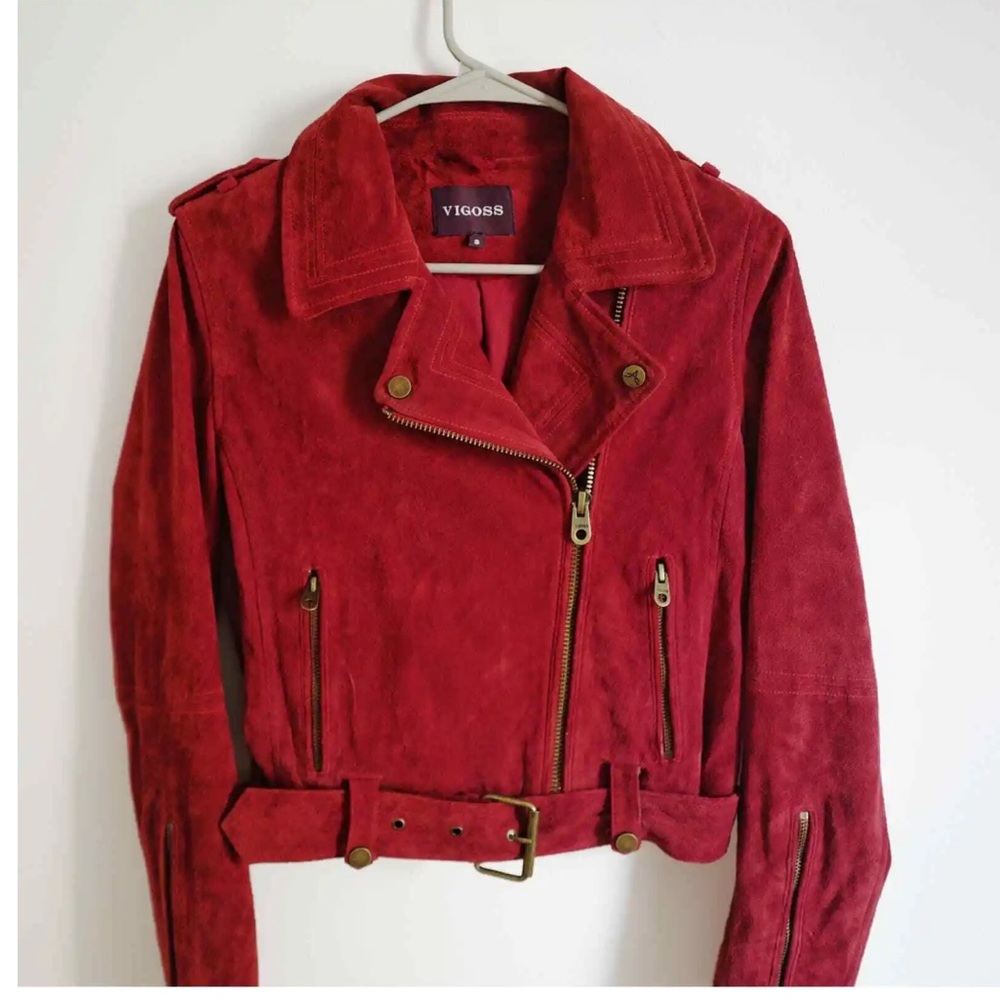 VIGOSS red suede jacket - Picture 2 of 2